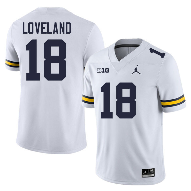 Colston Loveland Michigan Jersey,Michigan Wolverines #18 Colston Loveland Jersey Youth-White